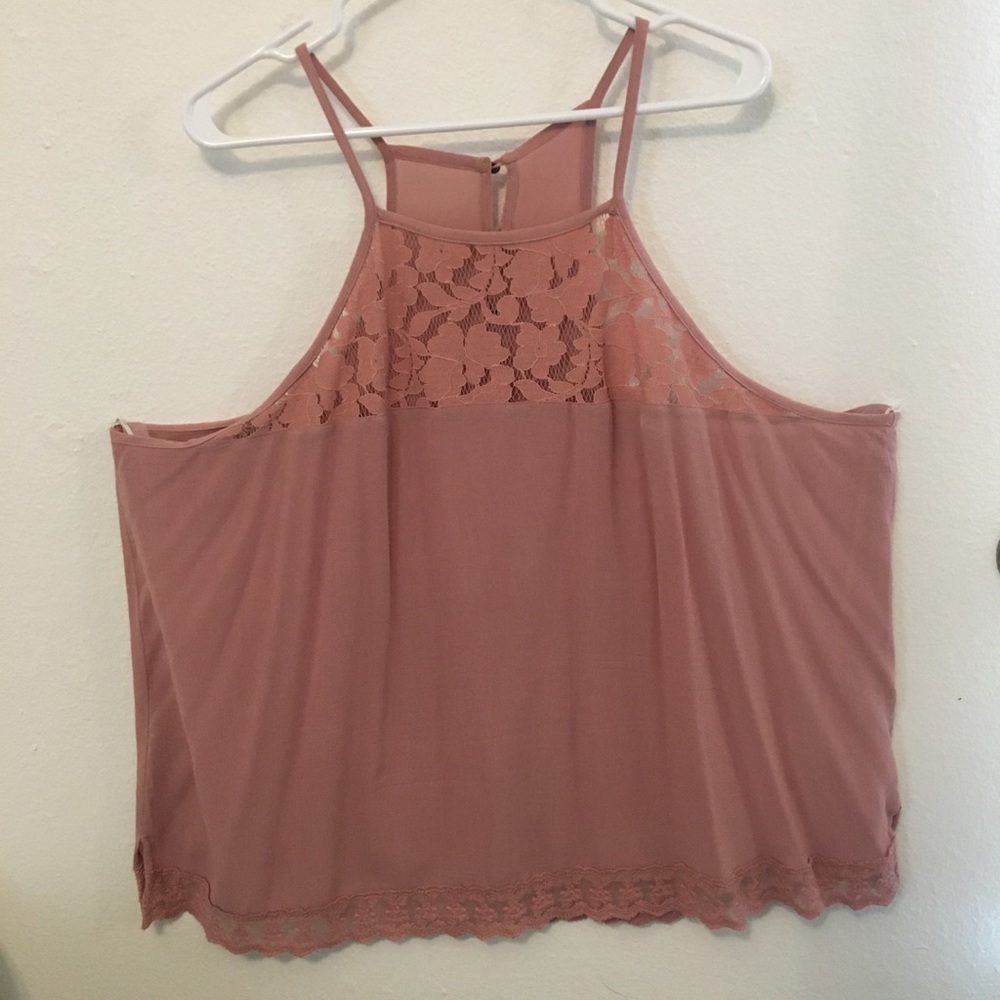 Mauve Forever21 Plus crochet top